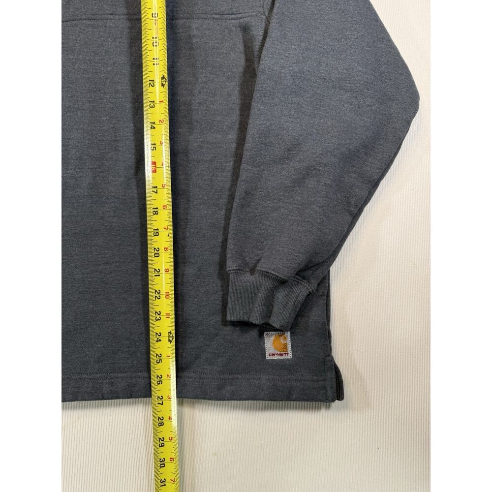 Carhartt Quarter Zip Sweatshirt Womens Large Gray Fleece Lined Pullover - Picture 4 of 7